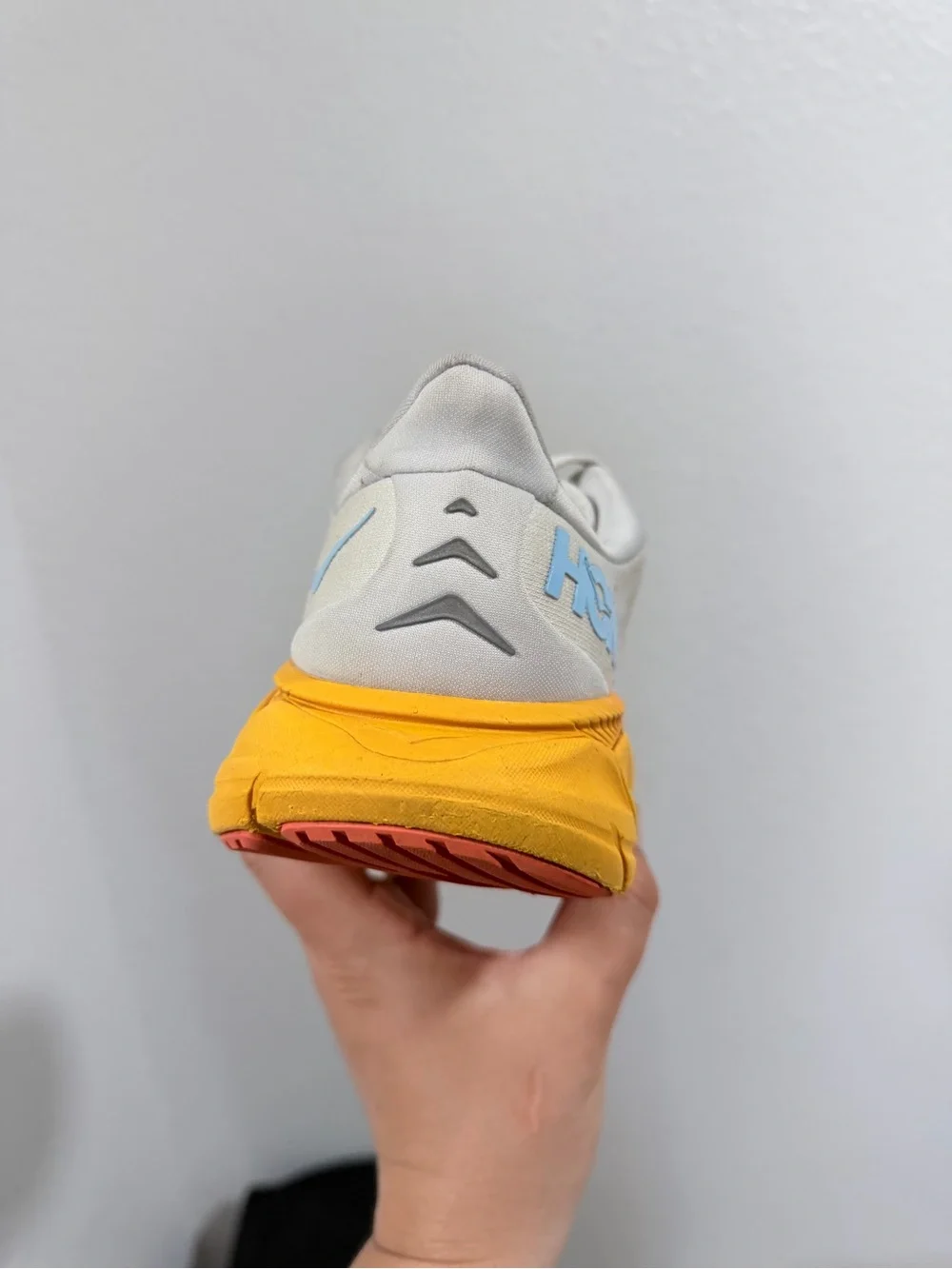 Hoka Men's Running Shoe in Cream, Orange & Yellow